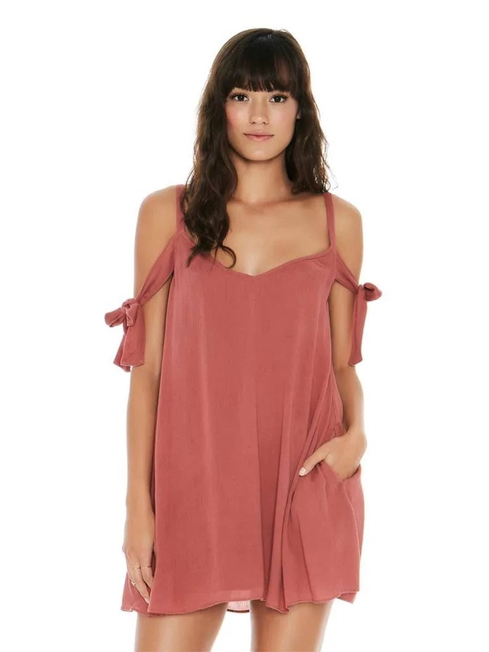 l*space Dusty Rose Cold-Shoulder Mini Dress